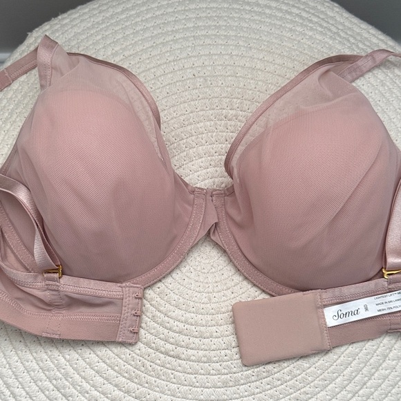 Soma Lightest Lift Mesh Plunge Blush Underwire Bra 36D also in Black - Picture 1 of 8